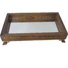 Bandeja De Madeira Com Pé E Espelho 15x27 15074