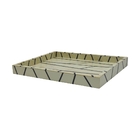 Bandeja De Madeira E Resina Estilo Osso Bege Com Riscas Pret