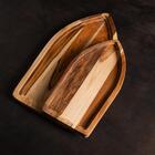 Bandeja De Madeira Em Formato De Barco Teca 40cm X 20cm X 2cm