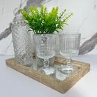 Bandeja De Mdf + Conjunto De Taças + Vaso Prata + Garrafa