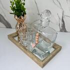 Bandeja De Mdf + Garrafa De Licor + Conjunto De Copos + Vaso