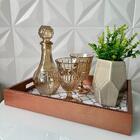 Bandeja De Mdf, Garrafa Licor, Conjunto Taça E Vaso Bege