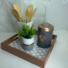 Bandeja De Mdf, Lata De Metal, Porta Utensílios E Vaso