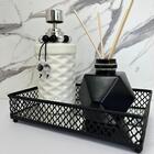 Bandeja De Metal + Difusor De Vidro + Porta Sabonete Líquido