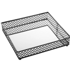 Bandeja De Metal Com Espelho Barcelona Preta 17 X 17 X 5 Cm