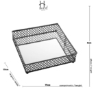 Bandeja De Metal Com Espelho Barcelona Preta 17 X 17 X 5 Cm