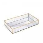 Bandeja De Metal Com Espelho Dourada 20cm X 30cm X 4cm - Lyor