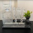 Bandeja De Metal, Garrafa Licor, Conjunto Taça E Vaso Preto