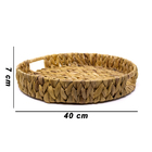 Bandeja De Palha Redonda 7x40x40 Cm - Indo Decorar