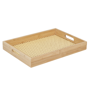 Foto de Bandeja de Servir Retangular 39cm Palinha Bambu Oikos