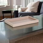 Bandeja De Vidro Capuccino Laqueado Grande Decoração