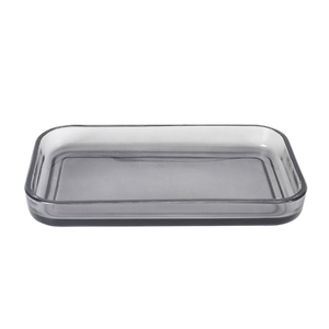 Foto de Bandeja para Banheiro de Vidro Cinza Retrô Oikos