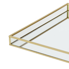 Bandeja de Vidro e Metal Dourada 26x3x26 Oikos