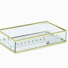 Bandeja De Vidro Dourado 5x24x14cm