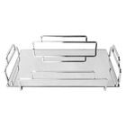 Bandeja De Vidro E Metal Prata 36cm X 22cm X 6cm