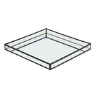 Bandeja de Vidro e Metal Preto 26x3x26 Oikos