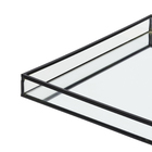 Bandeja de Vidro e Metal Preto 26x3x26 Oikos