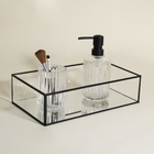 Bandeja de Vidro e Metal Preto 30x8x17 Oikos