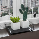 Bandeja de Vidro Retangular Aramada Decorativa Para Banheiro