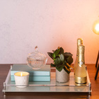 Bandeja Decorativa 16x30cm F. Collection Vidro E Alumínio Bra