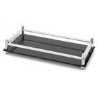 Bandeja Decorativa 16x30cm F. Collection Vidro E Alumínio Pre