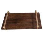 Bandeja Decorativa 25x50cm Borda Infinita Castanho Com Alça C