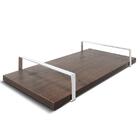 Bandeja Decorativa 25x50cm Borda Infinita Castanho Com Alça P