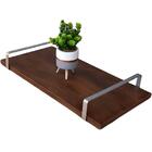 Bandeja Decorativa 25x50cm Borda Infinita Castanho Com Alça P