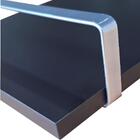 Bandeja Decorativa 25x50cm Borda Infinita Preta Com Alça Prata