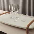 Bandeja Decorativa Barcelona Em Madeira E Detalhe Prata Laca