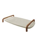 Bandeja Decorativa Barcelona Em Madeira E Detalhe Prata Laca