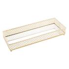 Bandeja Decorativa Barcelona Retangular Dourada Com Espelho 3