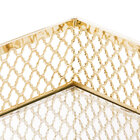 Bandeja Decorativa Barcelona Retangular Dourada Com Espelho 3