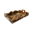 Bandeja Decorativa Café Da Manhã Madeira Pinus Retangular Com