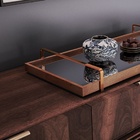 Bandeja Decorativa Castanho Com Alça Cobre