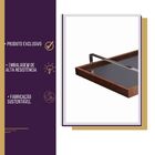 Bandeja Decorativa Castanho Espelhada - Alça Cromada