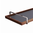 Bandeja Decorativa Castanho Espelhada - Alça Cromada