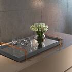 Bandeja Decorativa Concreto Com Alça Cobre