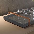 Bandeja Decorativa Concreto Com Alça Cobre