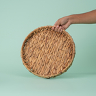 Bandeja Decorativa de Madeira cor Natural 30 x 4 x 30 Oikos