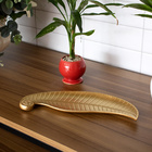 Bandeja Decorativa De Madeira Folha Dourado 35cm F01 - D'rossi