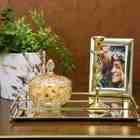 Bandeja Decorativa De Metal Dourada Wolff