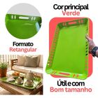Bandeja Decorativa De Metal Verde Grande Com Detalhes Nas Bor