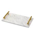 Bandeja Decorativa Em Marmore Branco 30cm