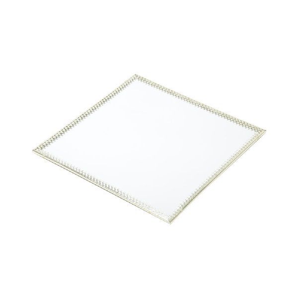 Bandeja Decorativa Em Metal Espelhada Quadrada Dourado 20x20