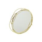 Bandeja Decorativa Em Metal Woodart 27x4cm Dourada