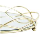 Bandeja Decorativa Em Metal Woodart 27x4cm Dourada