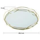 Bandeja Decorativa Em Metal Woodart 27x4cm Dourada