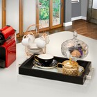 Bandeja Decorativa Espelhada 30x40cm - Preta - Com Alça - E3