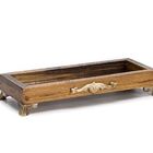 Bandeja Decorativa Espelhada De Madeira Envernizada Com Pés D